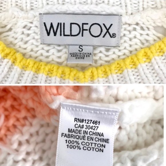 Wildfox “Sorbet stripe” Carlyle crop sweater - Picture 3 of 12